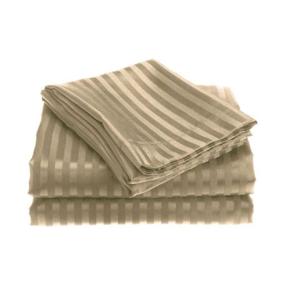 Embossed Striped Bed Sheet Collection (4-Piece), Gold, Full Extra Long - Picture 1 of 1